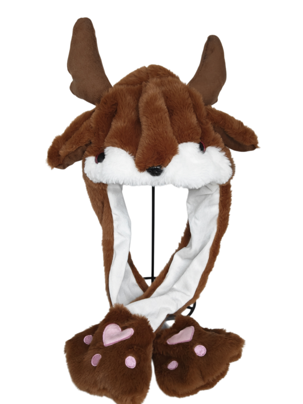reindeer plush hat